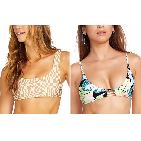NWT Volcom Juniors Strappy Reversible Bralette Bikini Sizes M-XL $40 12HL978 - Picture 1 of 3